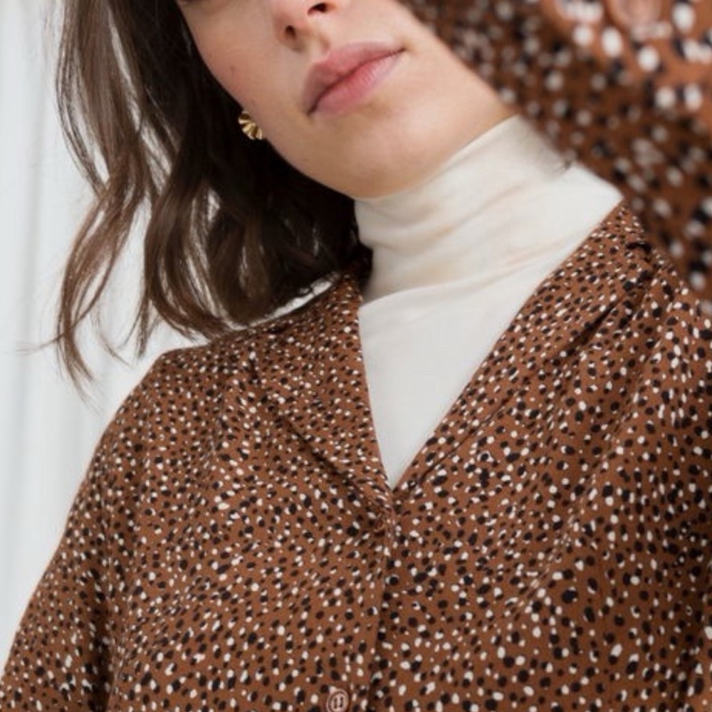 & Other Stories Speckled Patterned Buttoned Shirt Dress